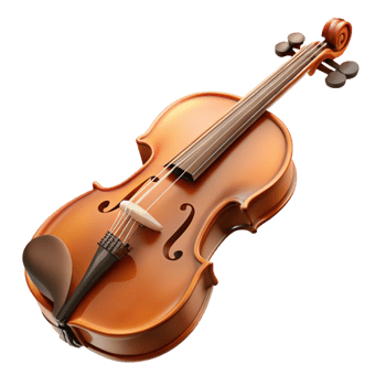 Classic Violin Instrument 3D Render png