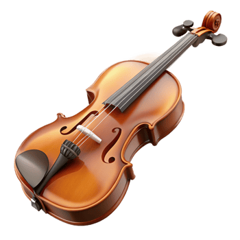 Violin 3D Render on Gradient Background png