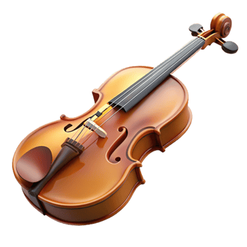 3D Violin Render with Transparent Background png
