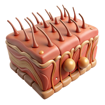 3D Illustration of Human Skin Tissue png
