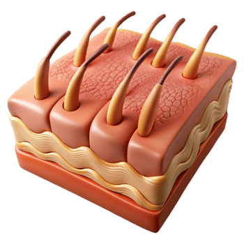 3D Illustration Hair Follicle Skin Layer png