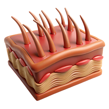 3D Model of Skin Structure png