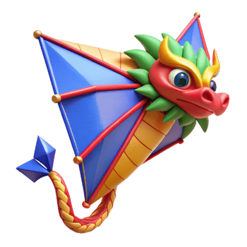 Isometric Cartoon Dragon with Colorful Wings png