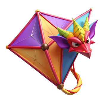 Colorful Geometric Dragon Kite png
