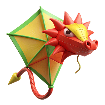 Isometric Red Dragon Kite Cartoon png