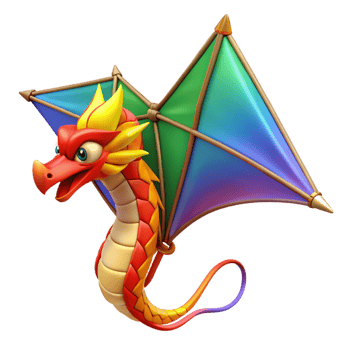 3D Dragon Kite Flying png