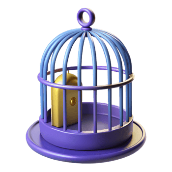 Golden Object in Purple Cage png