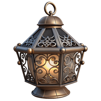 Ornate 3D Lantern Model, Decorative Lamp Illustration png