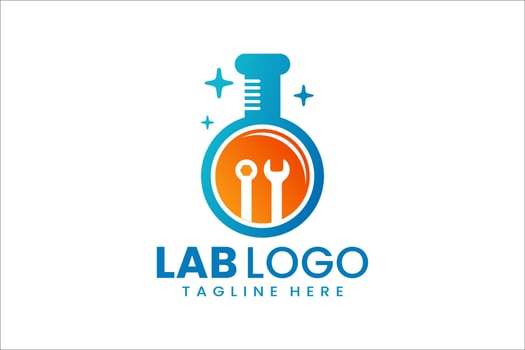 Creative lab and repair logo, perfect for mechanics, service centers, and branding vector