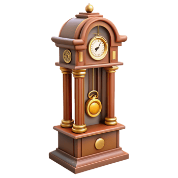 Antique Grandfather Clock with Pendulum png