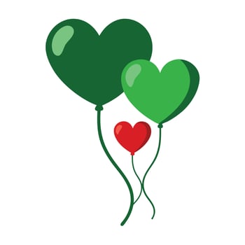 Colorful heart balloons for cheerful designs vector