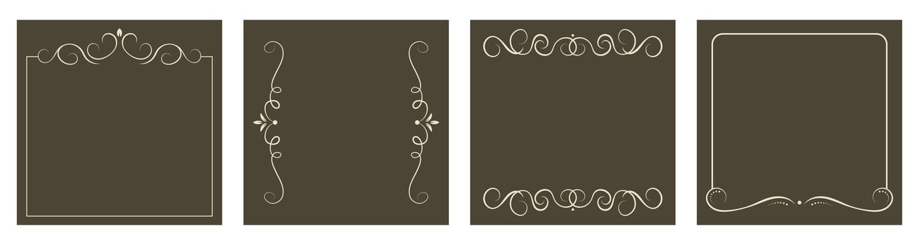 Set of decorative vintage frame or border with copy space. Templates for covers, invitations, menu. layouts collection in retro colors vector