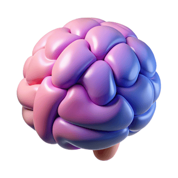 3D Brain Abstract Purple Blue png
