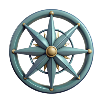 3D Rendered Star Compass png