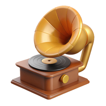 Isometric Vintage Phonograph Model png