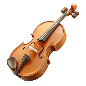 3D Rendered Violin with Gradient Background png