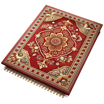 Ornate Red Book with Gold Trim png