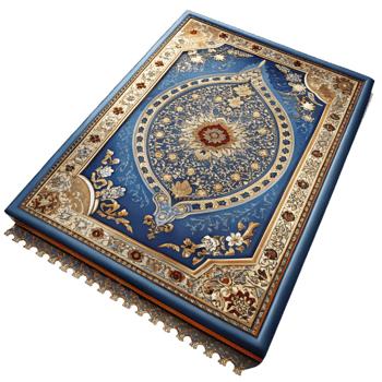 Intricate Ornamental Blue and Gold Artwork png