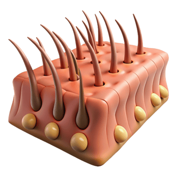 3D Illustration of Skin Cells and Hair Follicles png