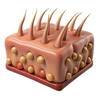 Isometric Illustration of Skin Structure png