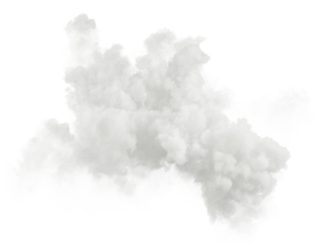 White clouds cutout on transparent backgrounds 3d render png