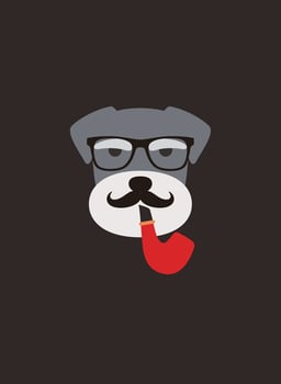 Portrait of dog, wearing glasses, Holding a pipe, like a gentleman, cool style, cosplay vector