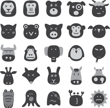 Animal face flat icon, vector