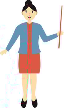 Illustration of Woman Teacher Holding Cane vector