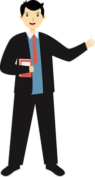 Illustration of Woman Teacher Holding Book vector