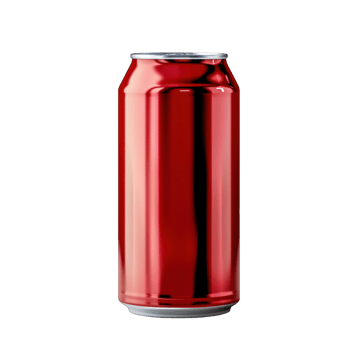 Red aluminum soda can png