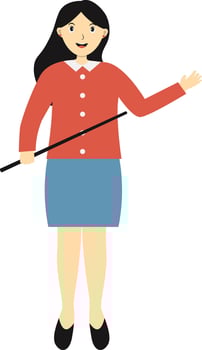 Girl Teacher with Cane vector