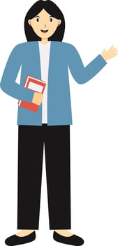 Illustration of Girl Teacher Carrying Book vector