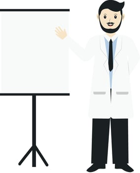 Man Doctor with White Board vector