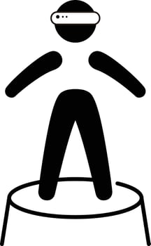 Minimal Metaverse icon Design. Person Enjoying an Experiences of Metaverse Virtual World vector