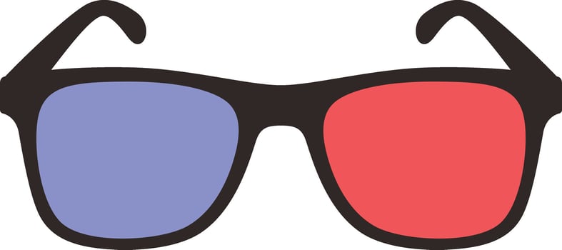 Cinema movie realistic 3d eye glasses illustration vector