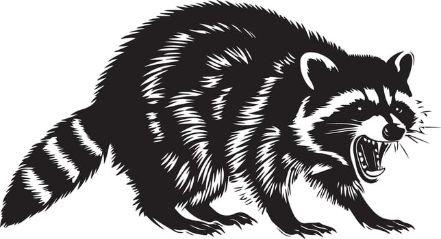 A raccoon art illustration vector