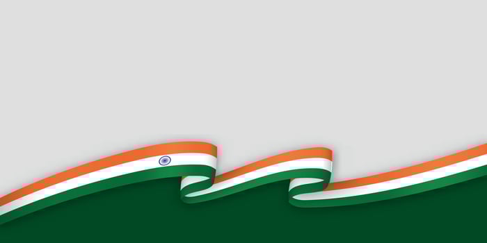 3d ribbon with national flag India isolated on white background vector