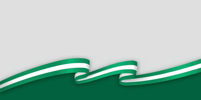 3d ribbon with national flag Nigeria isolated on white background vector