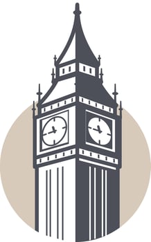 Big Ben, London, famous landmark flat icon design vector
