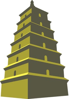 Dayanta Tower famous landmark of china, illustration, Famous scenic spots vector