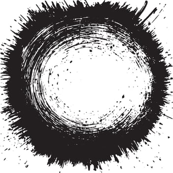 Brush stroke circle texture. Isolated on white background. illustration vector