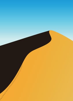 desert landscape on the sunset, illustration vector
