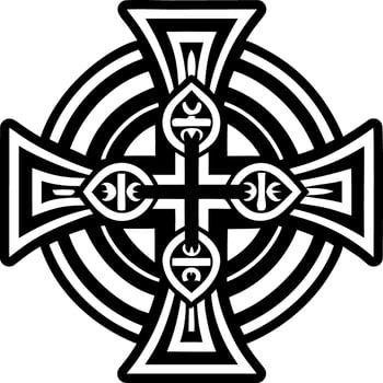 A solid style icon of celtic cross symbol vector