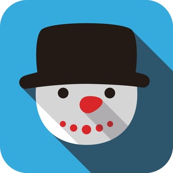 Snowman wearing a hat, illustration vector