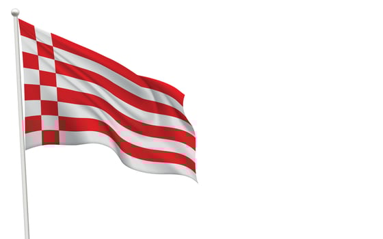 Isolated waving flag of Bremen is a state Germany vector