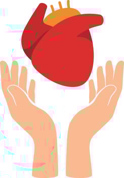 Heart icon, take care of your heart vector