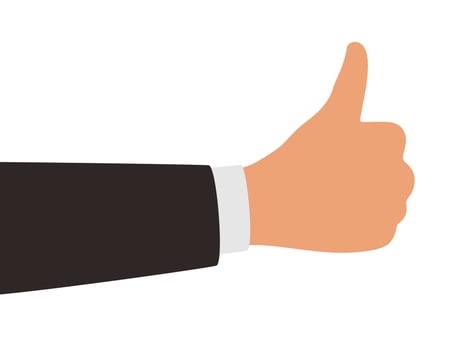 Man thumbs up, Okay, Good flat design, illustration vector