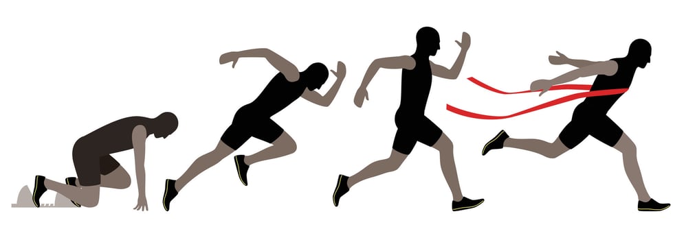 illustration of running motion exposure shot vector