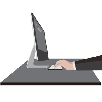 Business man using the computer, illustration vector