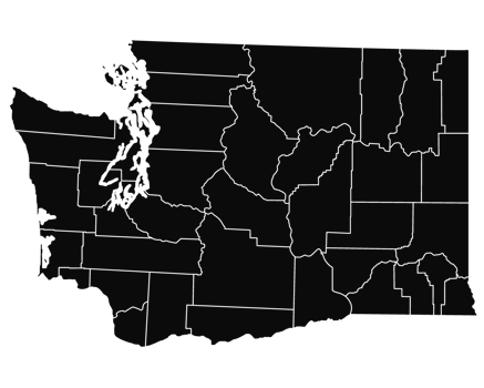 Washington map with black counties png